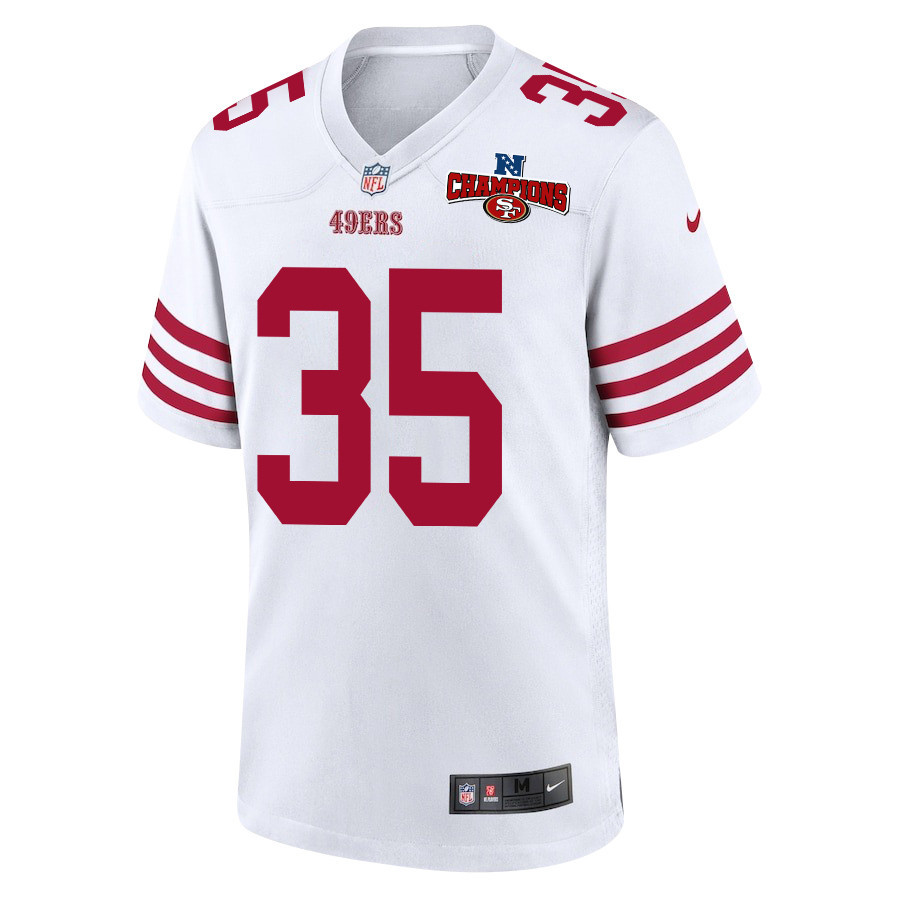 Erik Harris 35 San Francisco 49ers NFC Champions Patch Game White NFL Jersey Men's