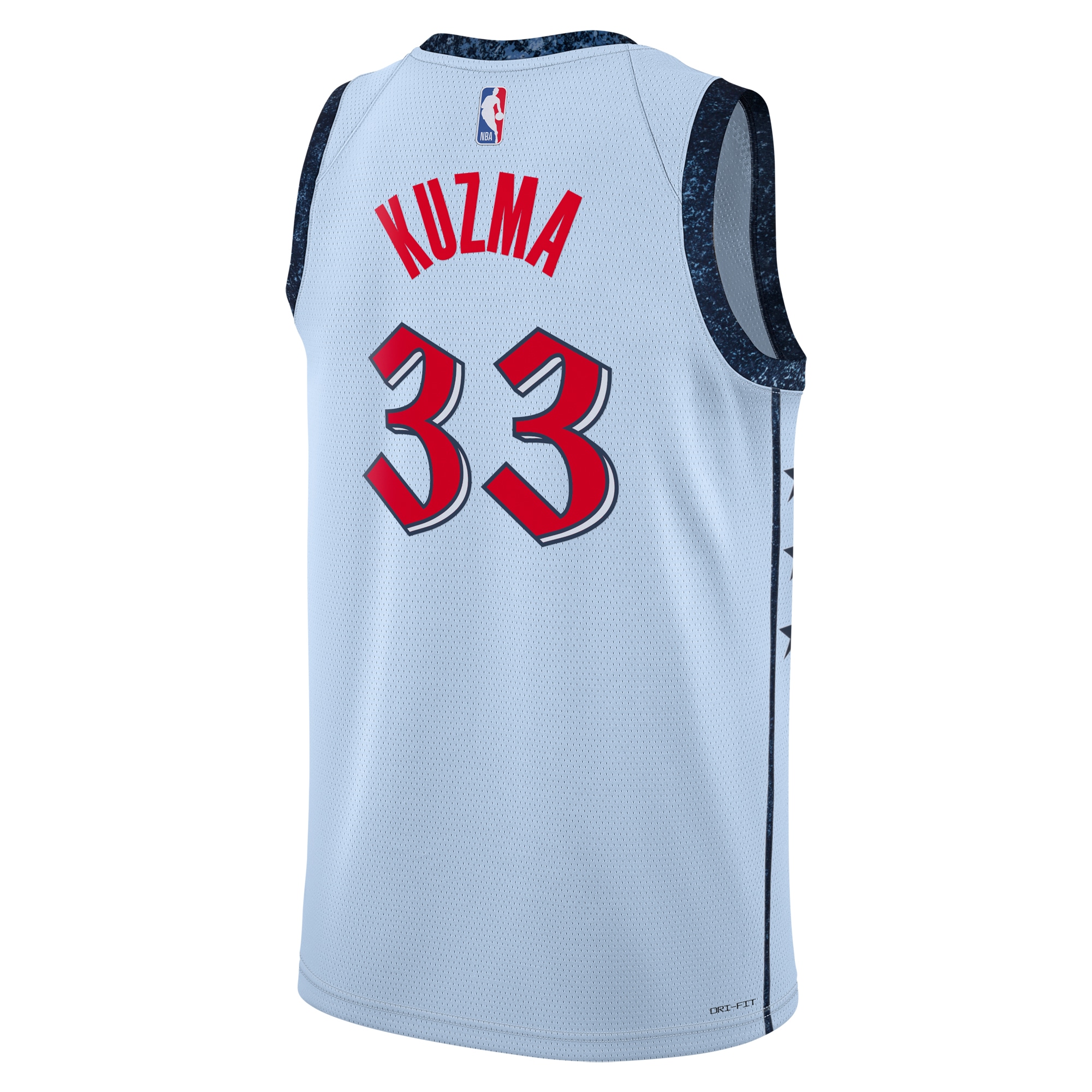 Camiseta City Edition Swingman de los Washington Wizards 2024 Azul Kyle Kuzm Unisex NBA Jersey Unisex