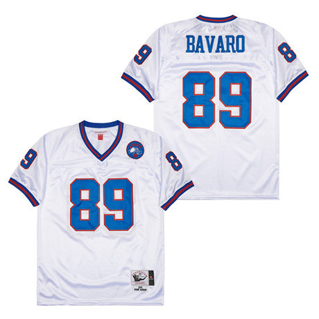 Mark Bavaro 89 New York Giants Spider Lockhart 43 Patch Throwback White NFL Jersey Men's