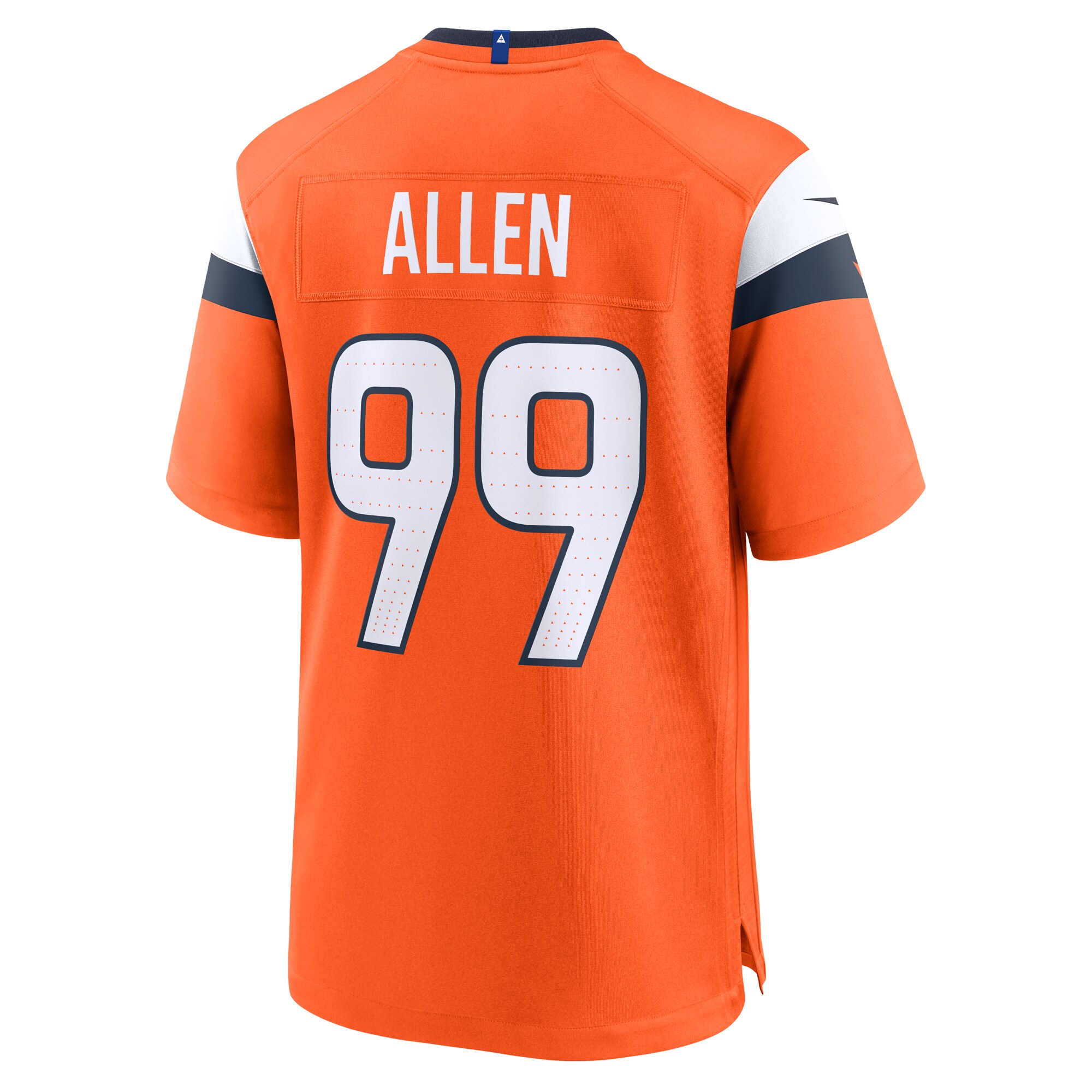 Denver Broncos Zach Allen Orange Team Game NFL Jersey Men's