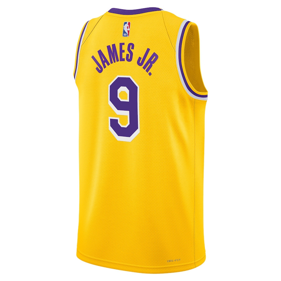 Bronny James 9 Los Angeles Lakers Unisex 2024 Offseason Addition Swingman Gold NBA Jersey Unisex