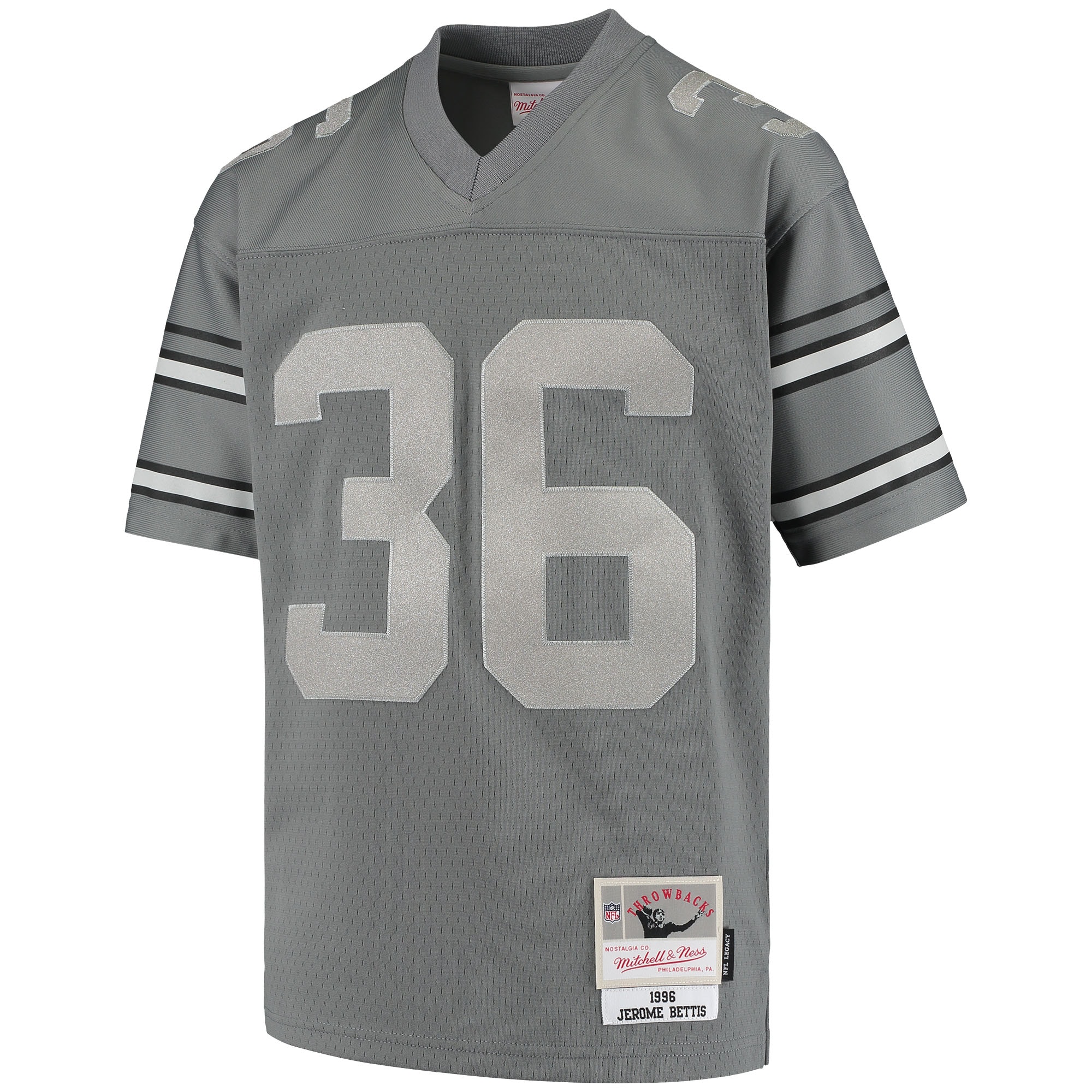 Pittsburgh Steelers Jerome Bettis Mitchell Ness Charcoal 1996 Retired Player Metal NFL Jersey Youth