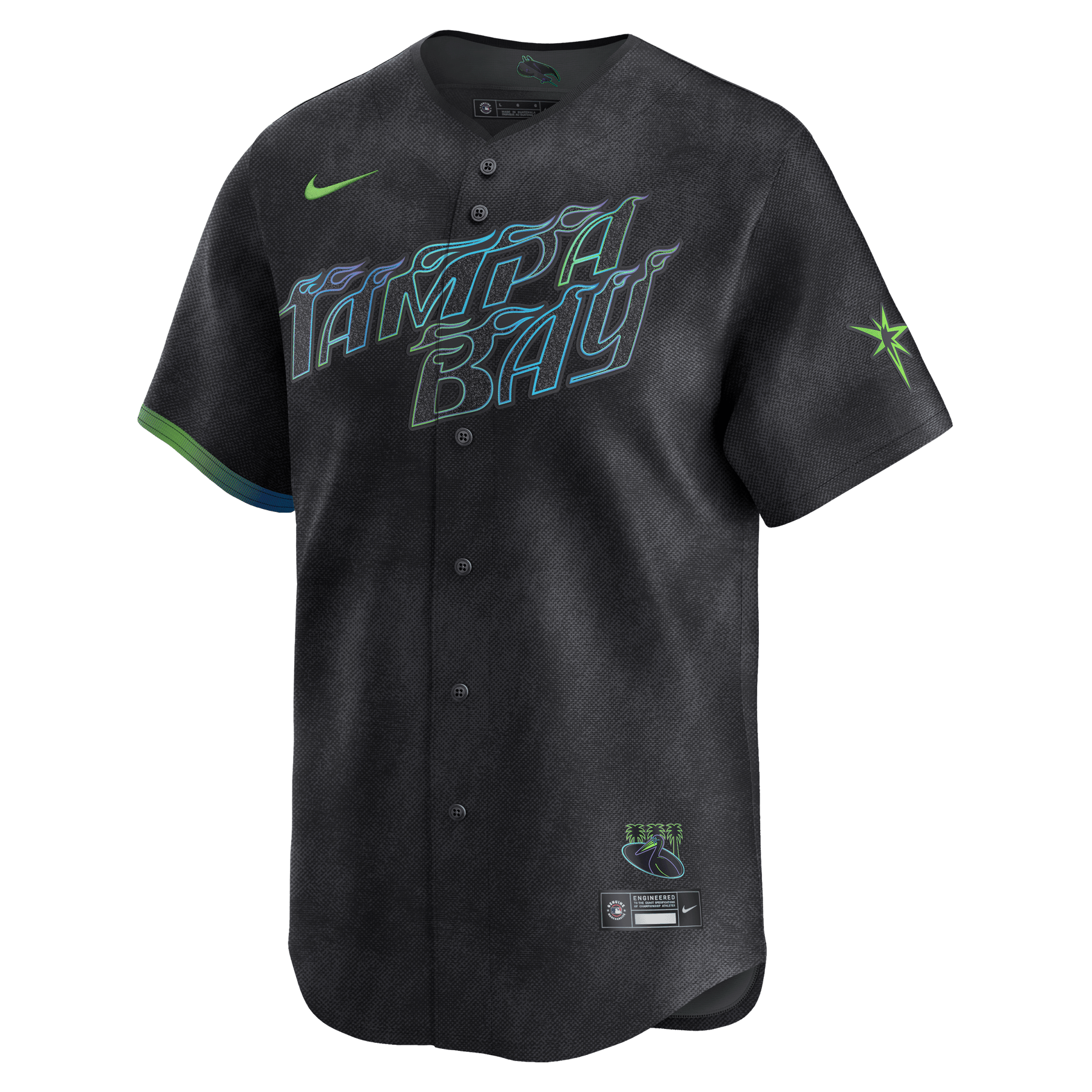 Brandon Lowe 8 Tampa Bay Rays 2024 City Connect Limited Charcoal MLB Jersey Men's