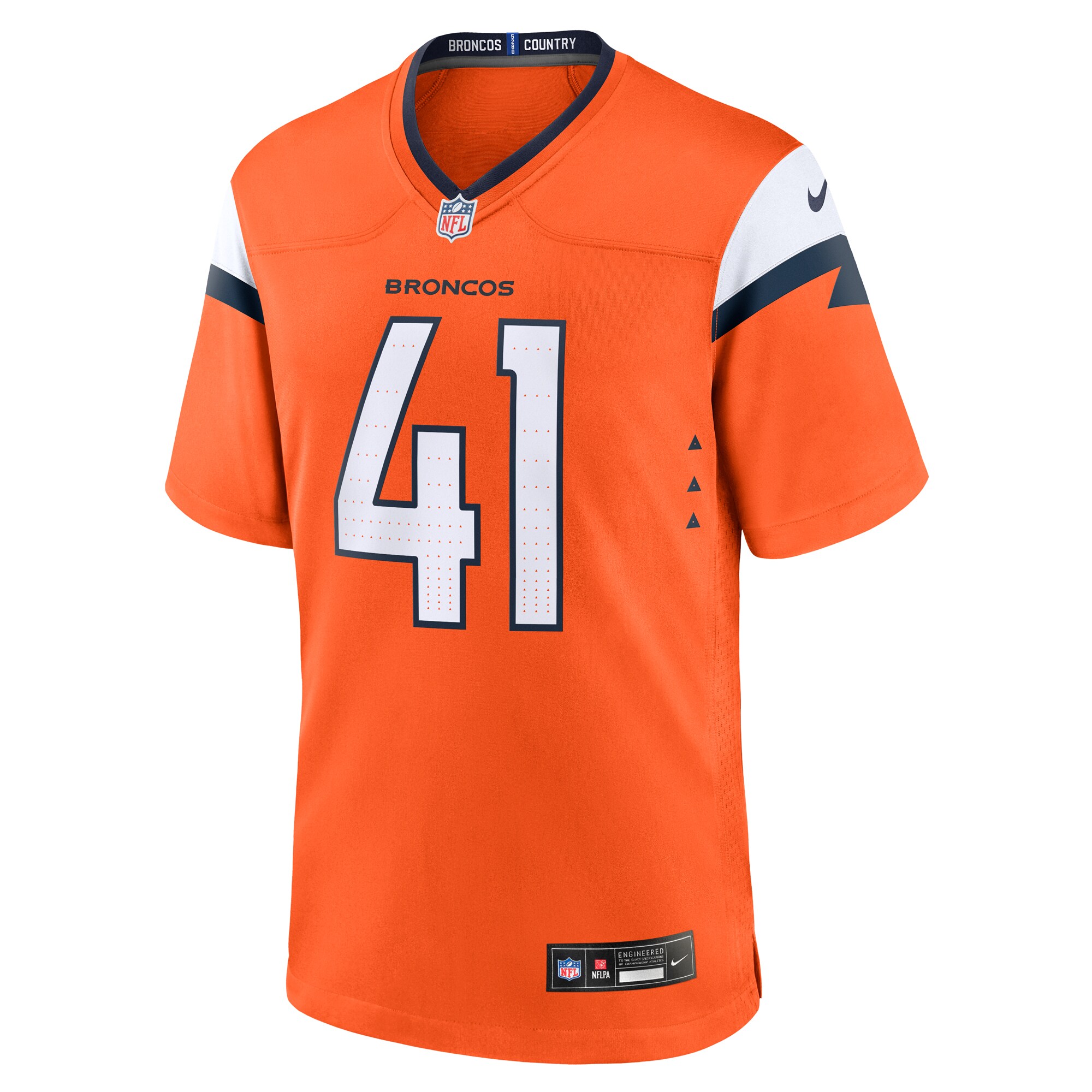 Denver Broncos Drew Sanders Orange Team Game NFL Jersey Men's