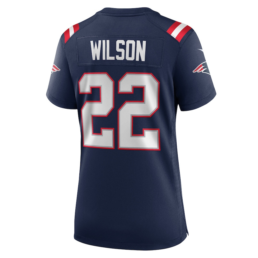 Marco Wilson 22 New England Patriots Team Game Navy NFL Jersey Women's