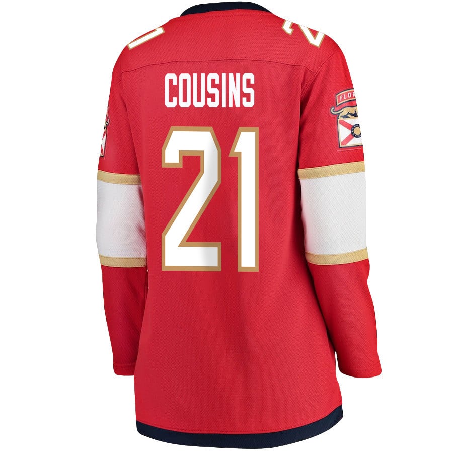 Nick Cousins 21 Florida Panthers 2024 STANLEY CUP Final Home Breakaway Red NHL Jersey Women's