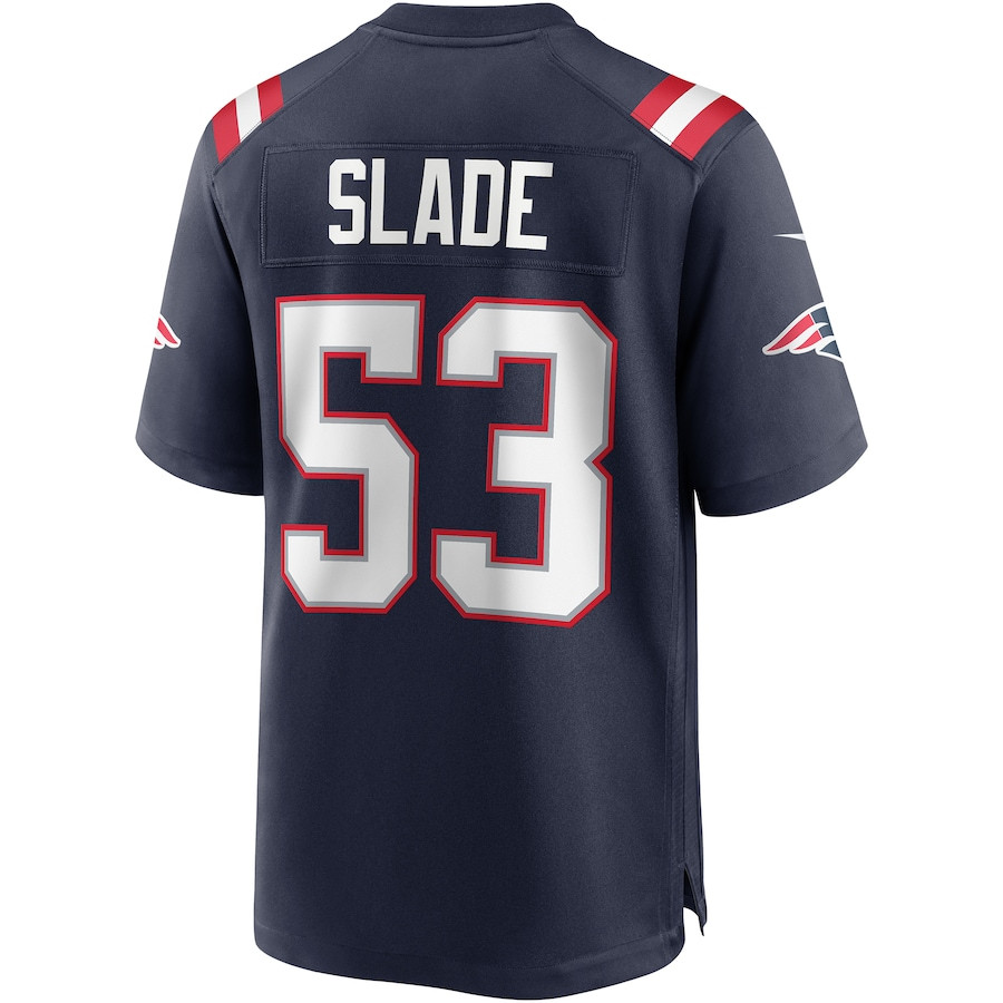 Chris Slade 53 New England Patriots Game Retired Navy NFL Jersey Men's