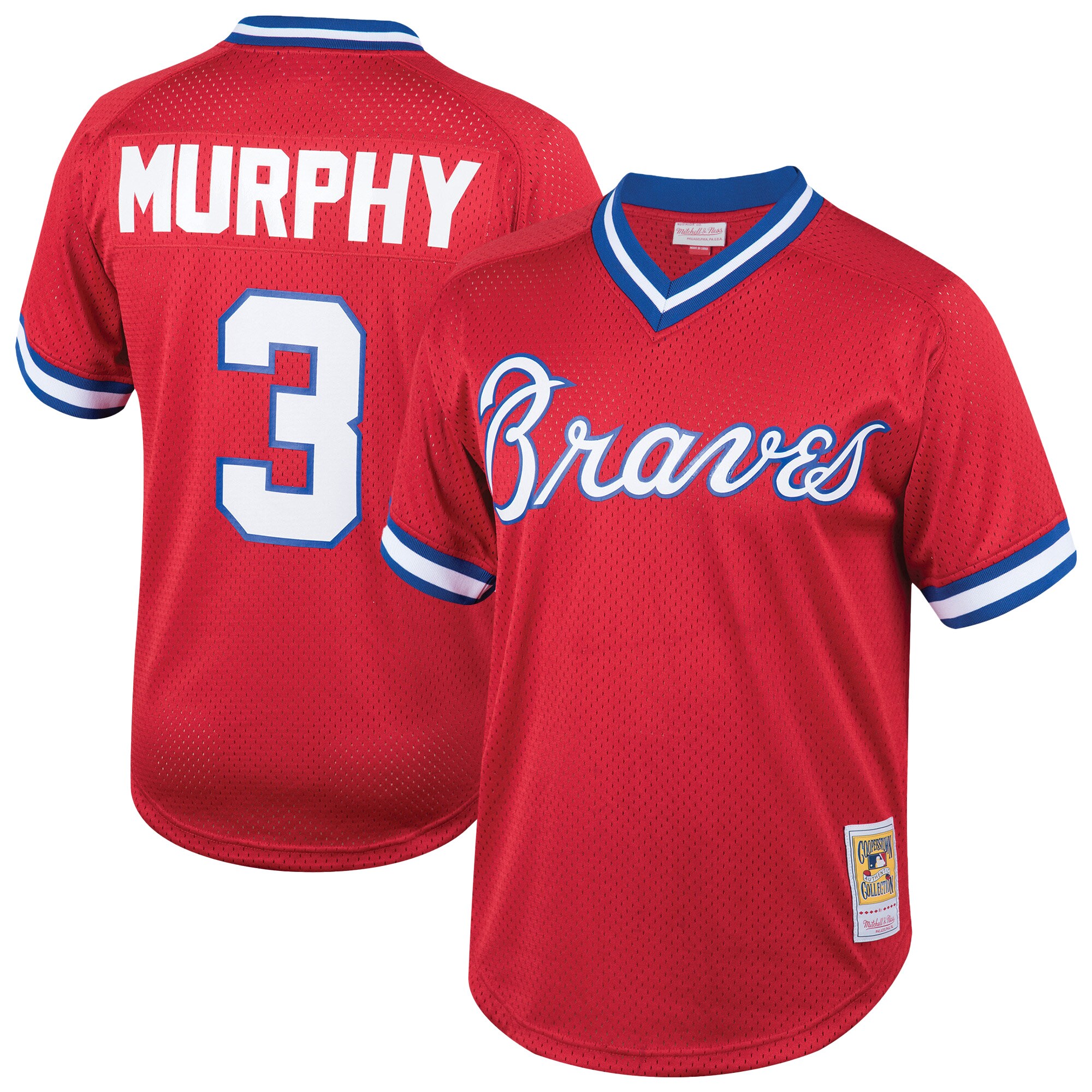 Atlanta Braves Dale Murphy Mitchell Ness Red Cooperstown Collection Mesh Batting Practice MLB Jersey Men's