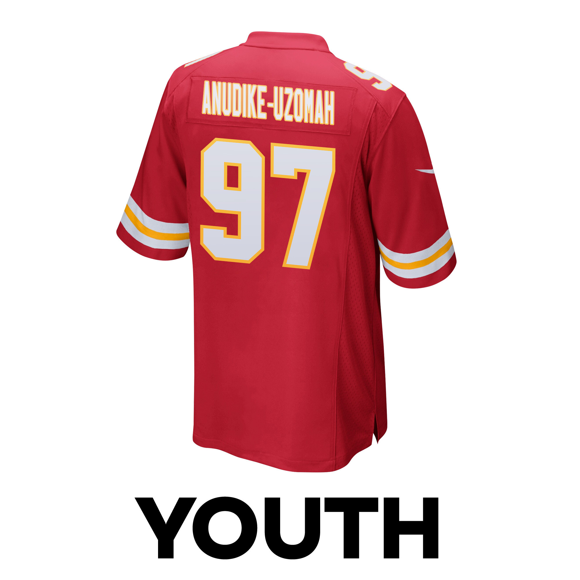 Felix Anudike-Uzomah 97 Kansas City Chiefs Super Bowl LVIII Champions 4X Game Red NFL Jersey Youth