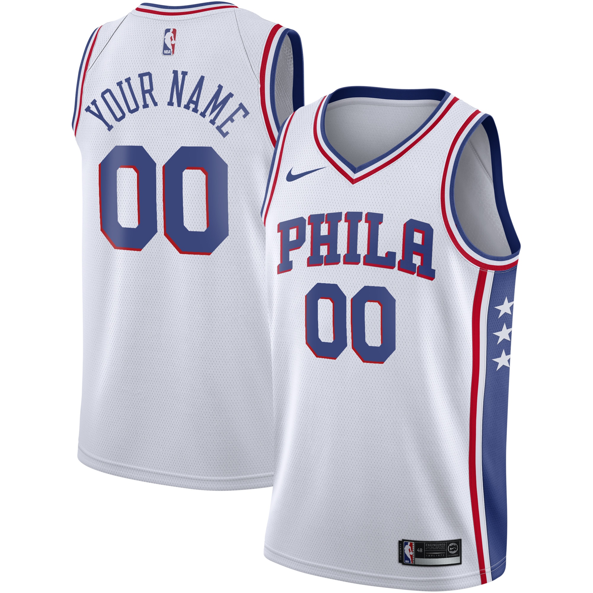 Philadelphia 76ers Association Swingman Custom NBA Jersey Youth