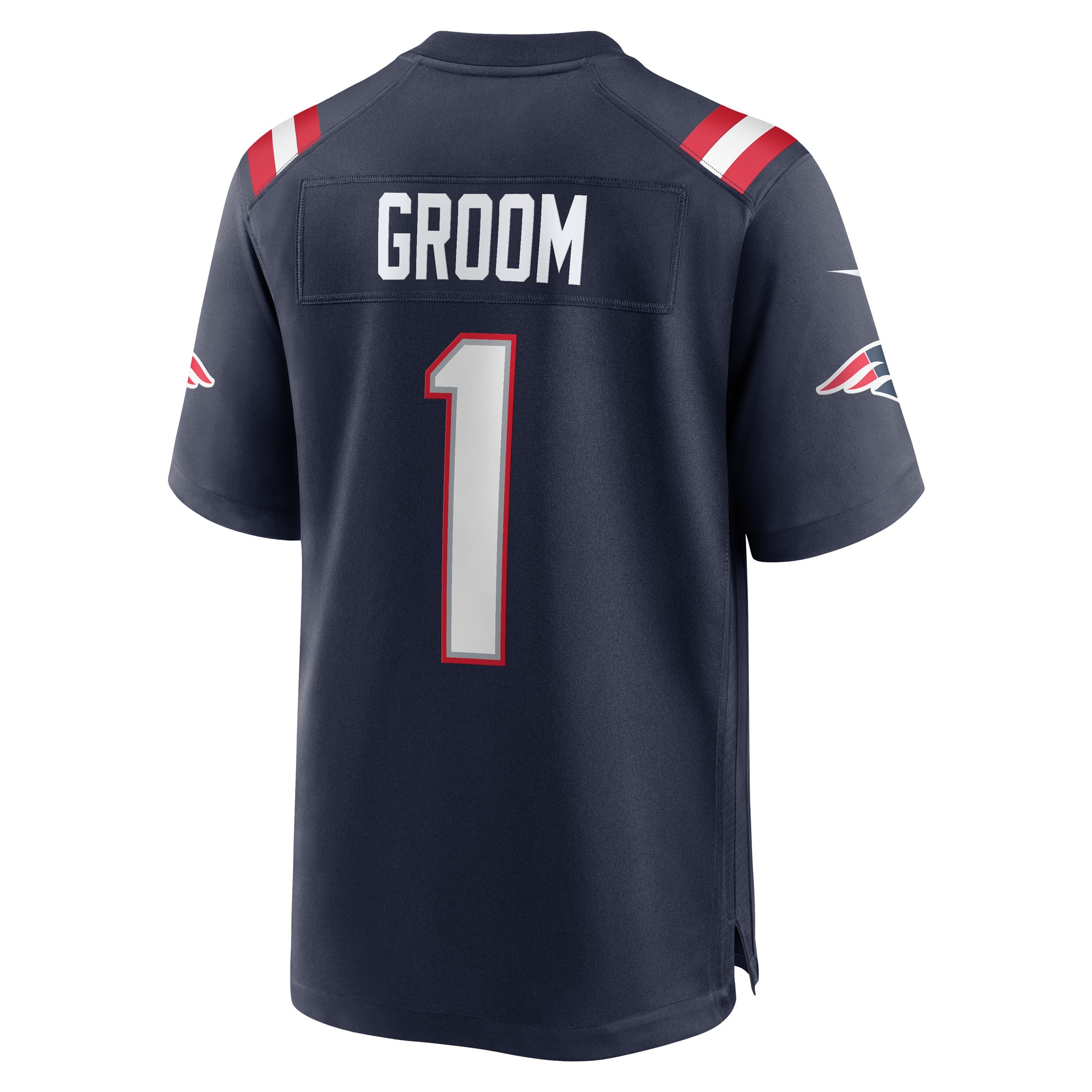 New England Patriots Number 1 Groom Navy Game NFL Jersey Men's