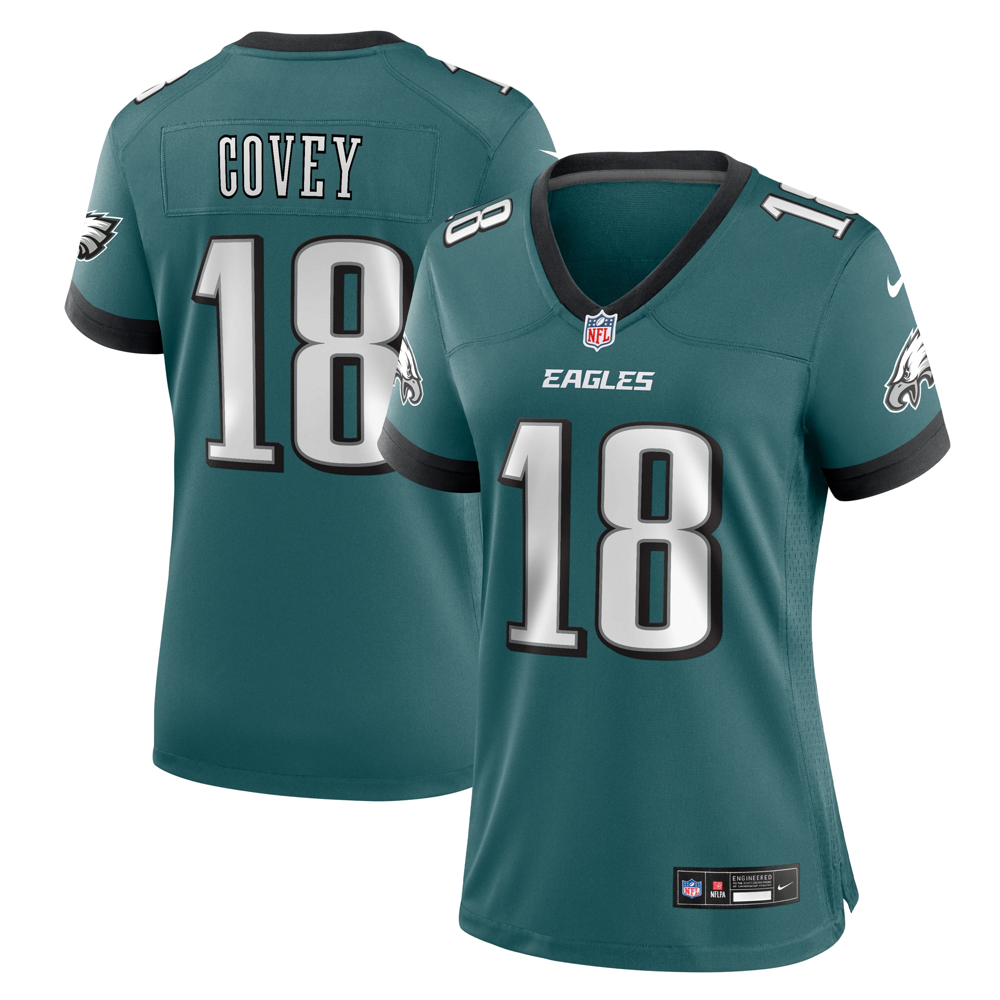 Philadelphia Eagles Britain Covey Midnight Green Team Game NFL Jersey Women's