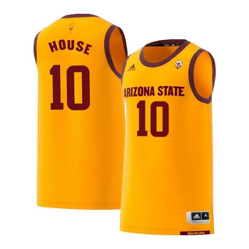 10 Jaelen House Yellow Retro Arizona State Sun Devils NCAA Jersey Men's