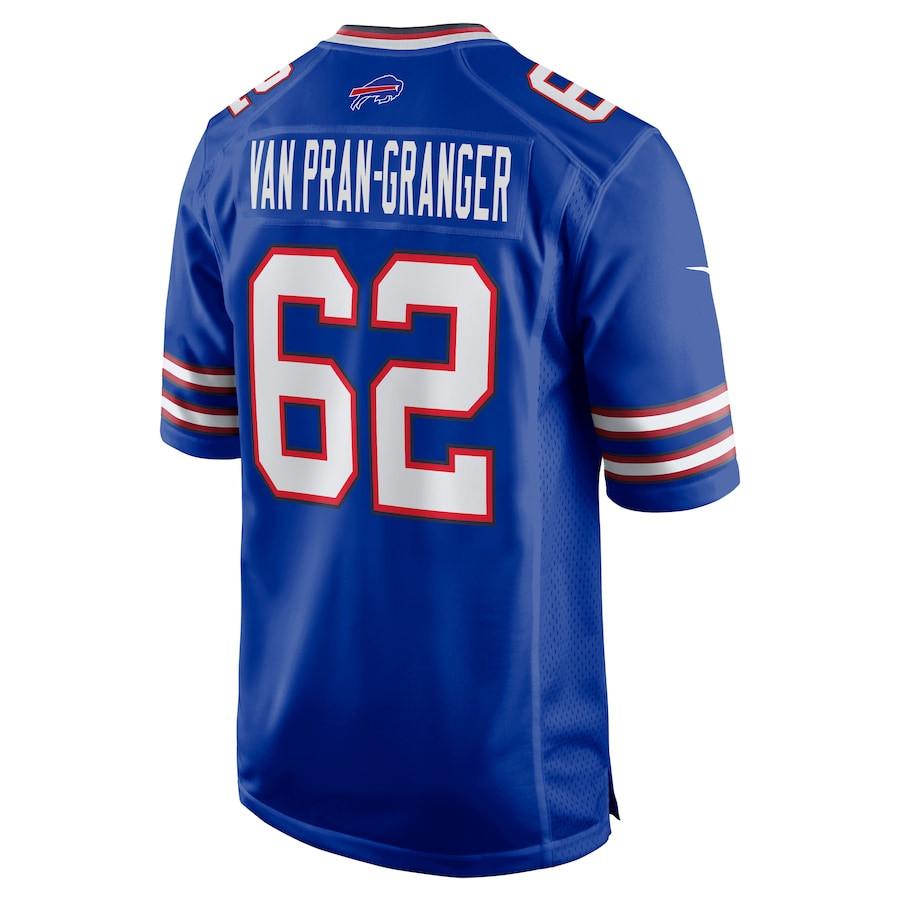 Sedrick Van Pran-Granger 62 Buffalo Bills Game Royal NFL Jersey Men's