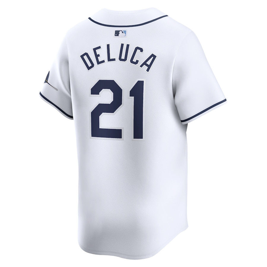 Jonny DeLuca 21 Tampa Bay Rays Home Limited White MLB Jersey Men's