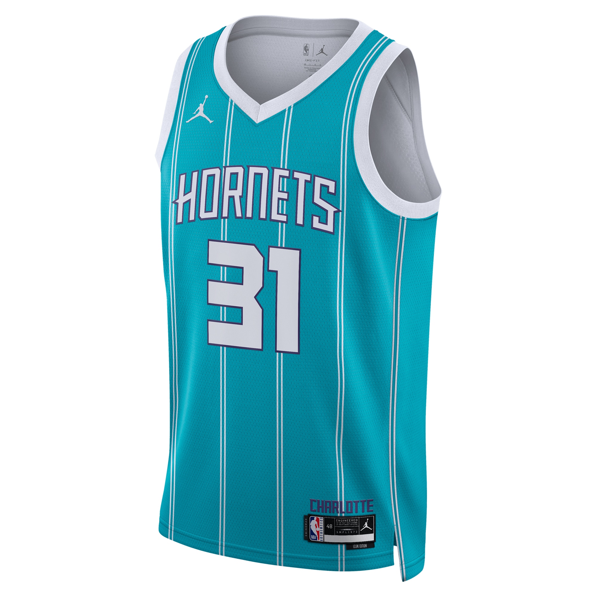 Charlotte Hornets Jordan Brand Icon Edition Swingman Teal Tidjan Unisex NBA Jersey Unisex