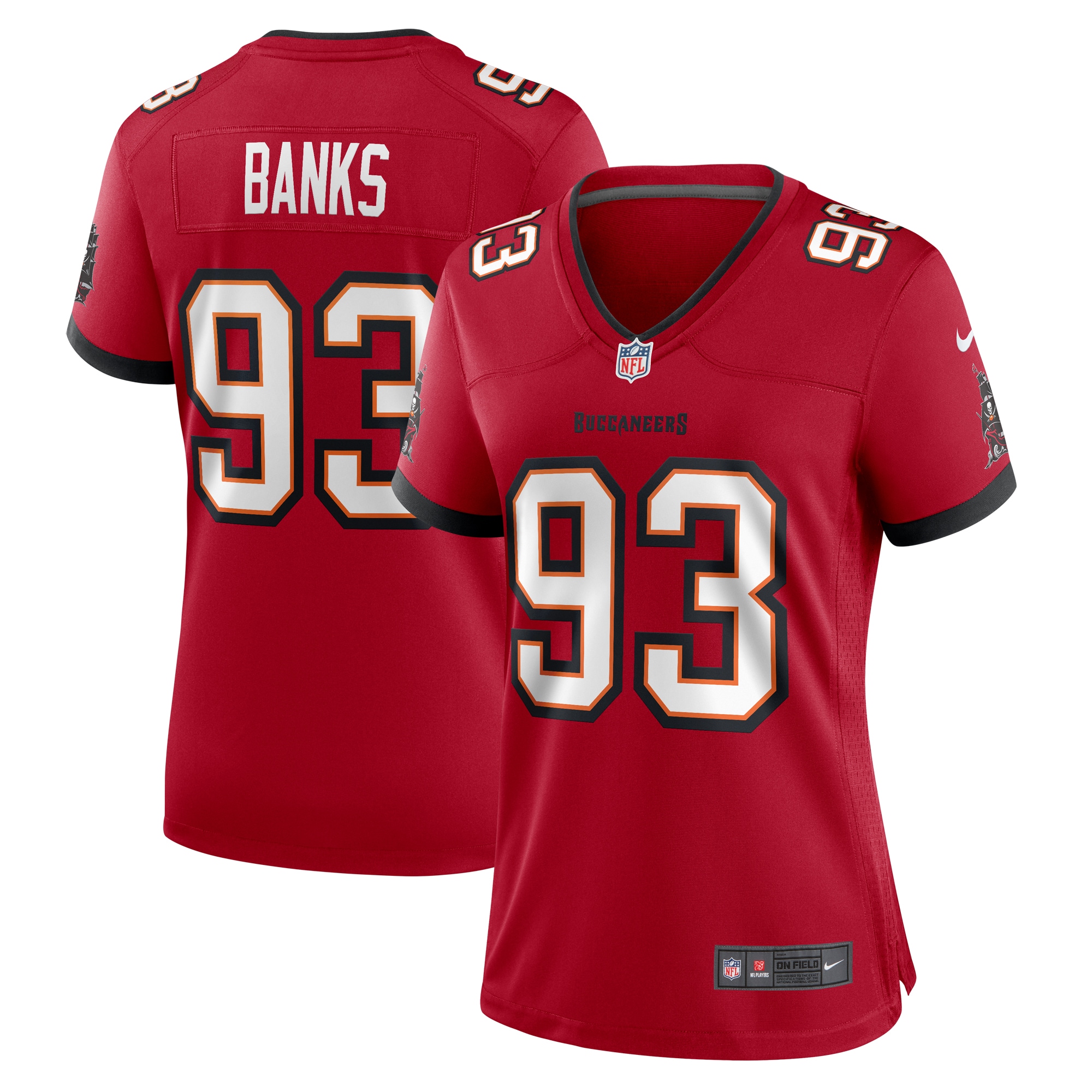 Tampa Bay Buccaneers Eric Banks Red Game NFL Jersey Women's