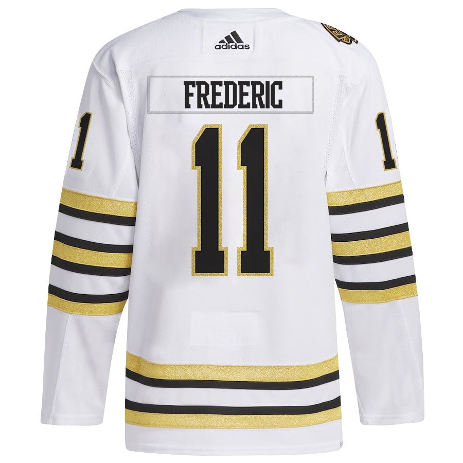 Trent Frederic 11 Boston Bruins 2024 Playoffs Patch Away White NHL Jersey Men's