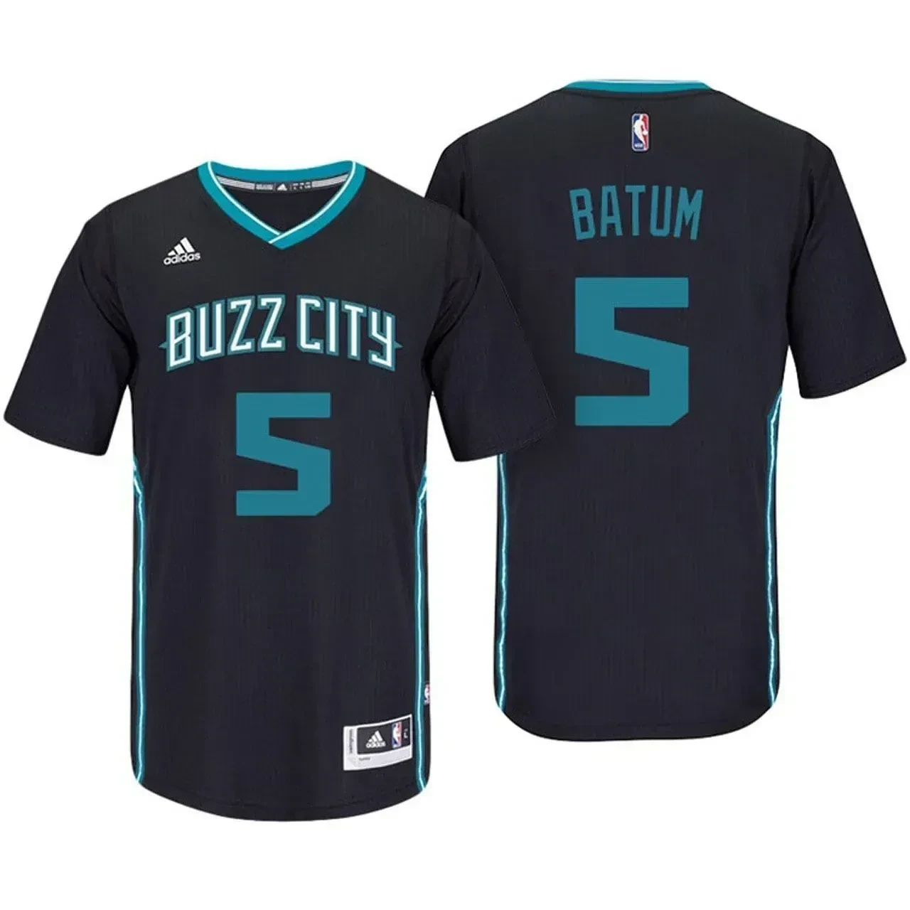 Nicolas Batum Charlotte Hornets Black Buzz City Pride Sleeved Swingman NBA Jersey Men's