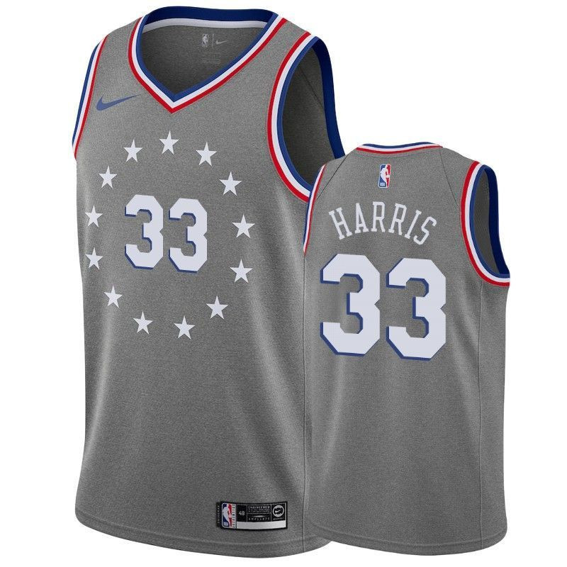 Philadelphia 76ers Tobias Harris 33 City Gray NBA Jersey Men's
