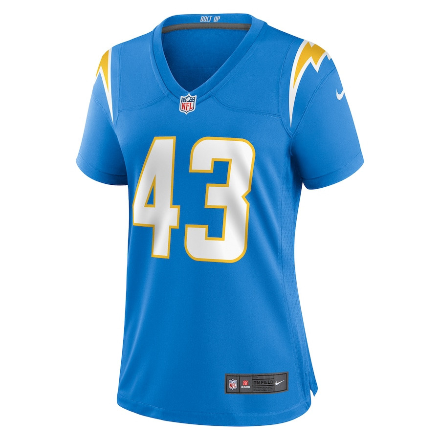 Troy Dye 43 Los Angeles Chargers Game Powder Blue NFL Jersey Women's