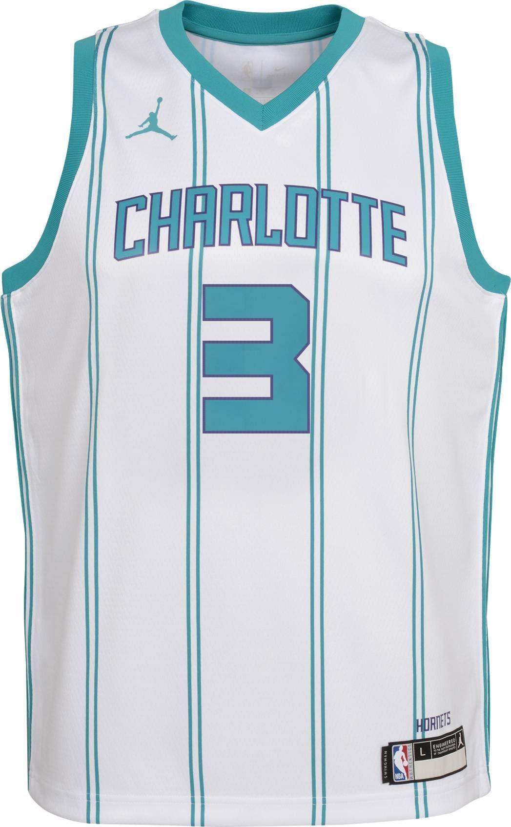 Jorda Charlotte Hornets Terry Rozier Iii 3 Dri-fit Swingma White NBA Jersey Youth