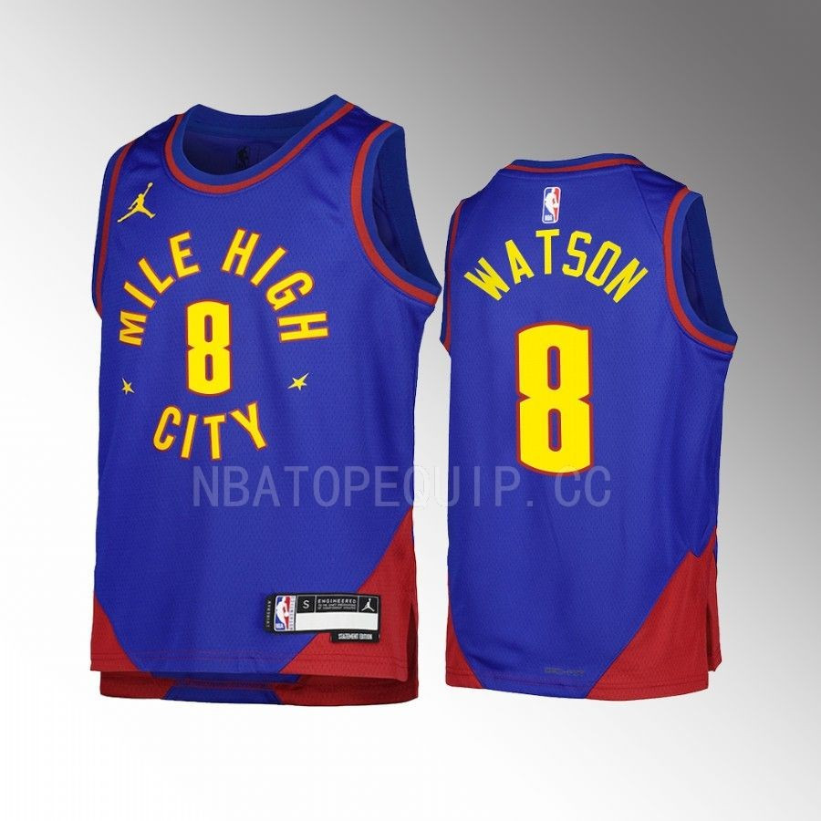 Denver Nuggets Peyton Watson 8 Statement Edition Blu Swingman NBA Jersey Men's