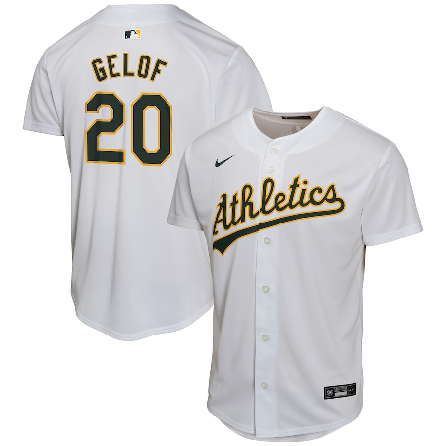 Zack Gelof 20 Oakland Athletics Home Game White MLB Jersey Youth