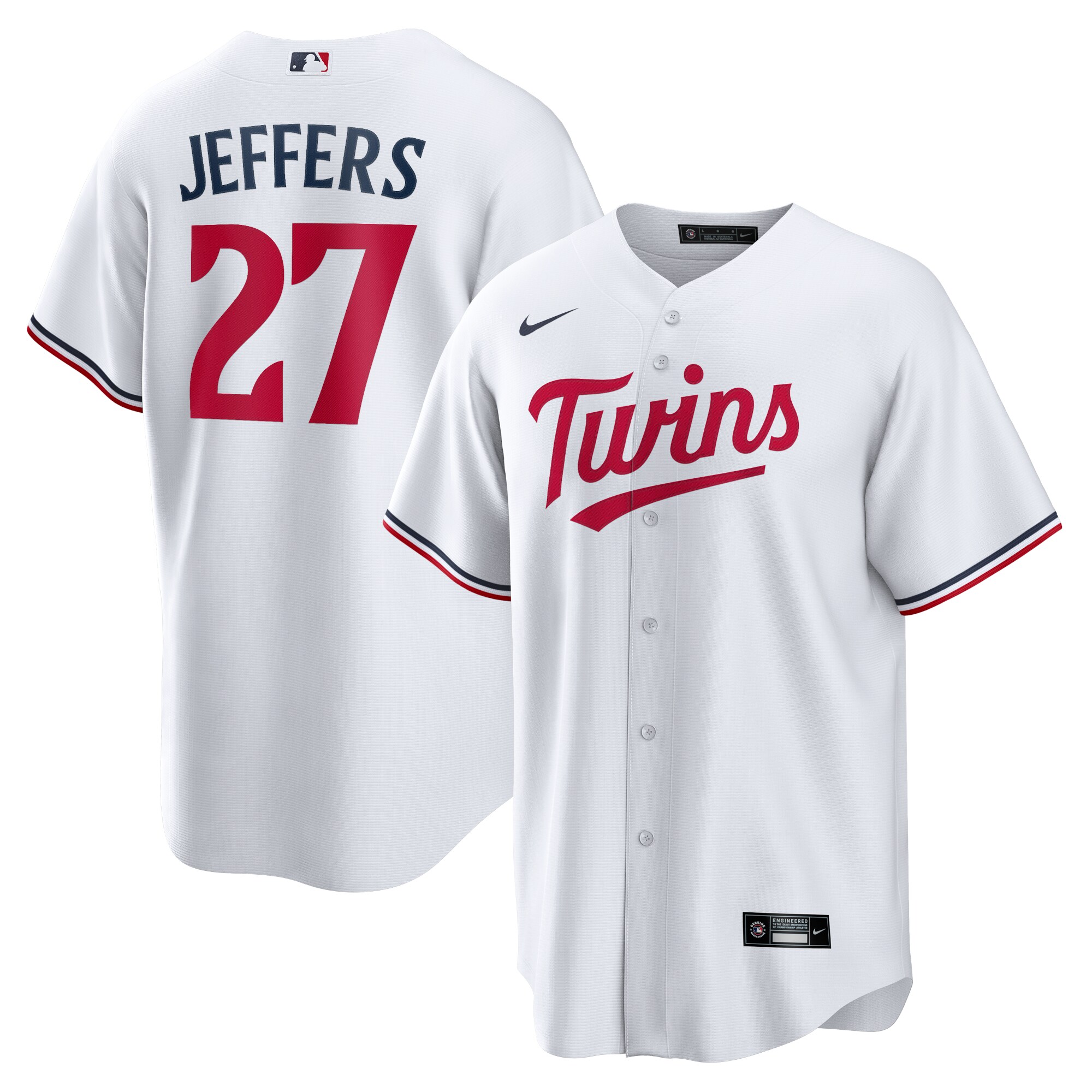 Minnesota Twins Ryan Jeffers White Home Player MLB Jersey Men's