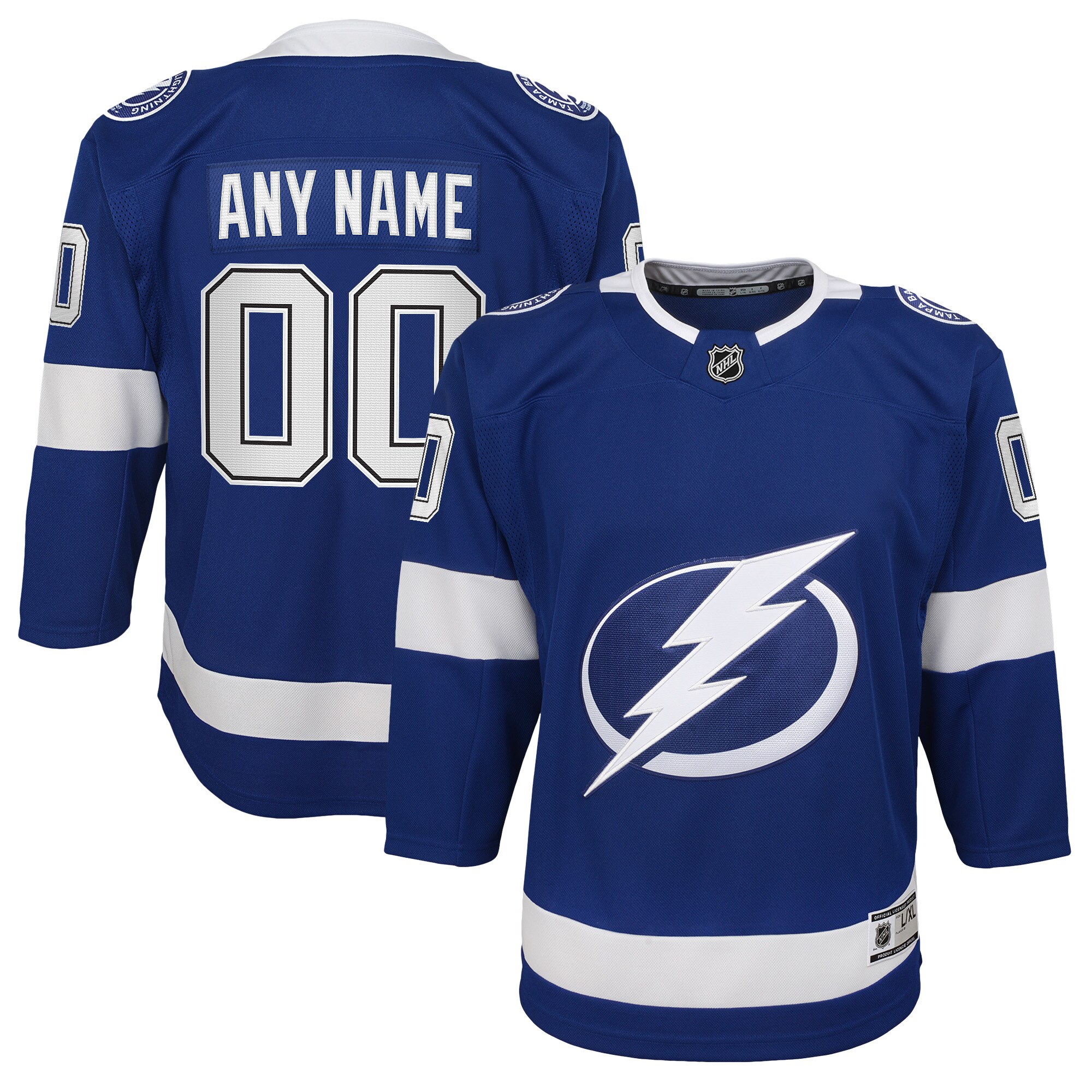 Tampa Bay Lightning Blue Home Custom Premier NHL Jersey Youth
