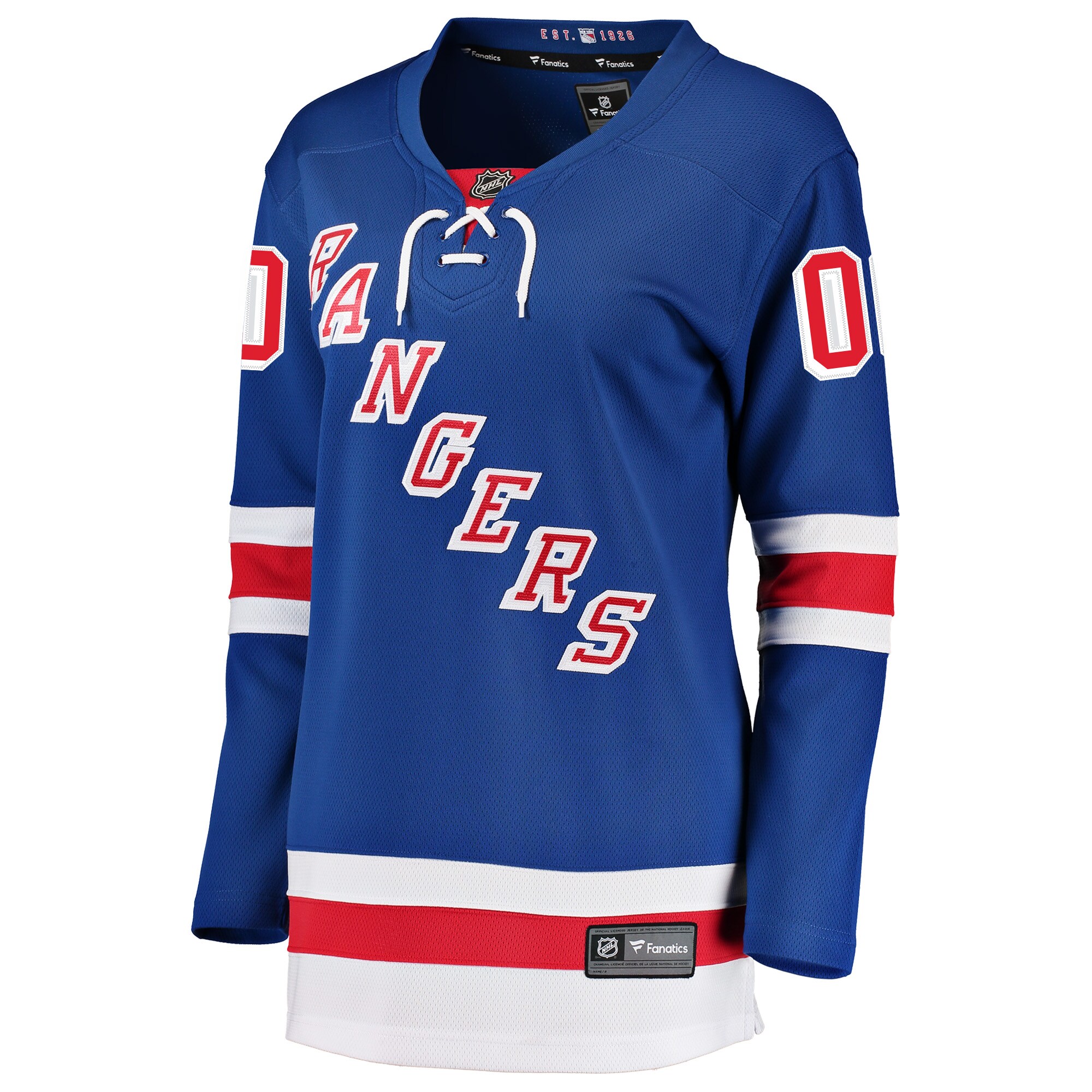 New York Rangers Blue Home Breakaway Custom NHL Jersey Women's