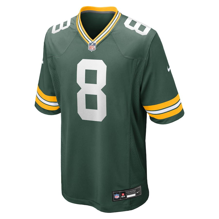Josh Jacobs 8 Green Bay Packers Team Game Green NFL Jersey Men's