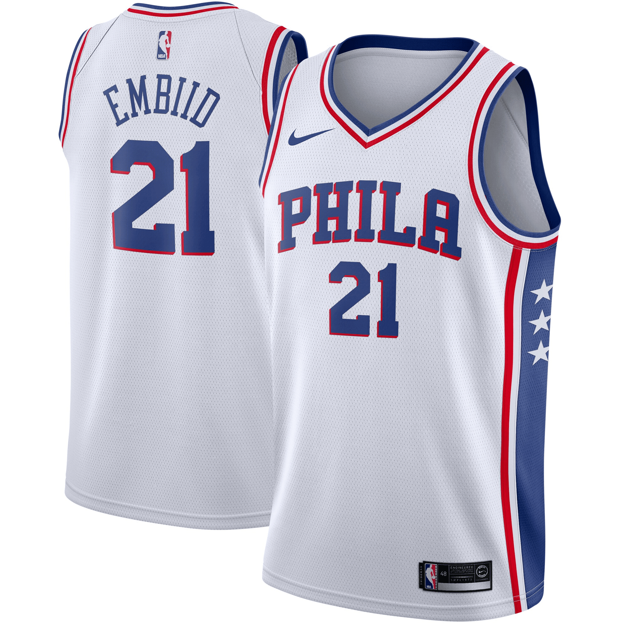 Joel Embiid Philadelphia 76ers Swingman White Association Edition NBA Jersey Men's