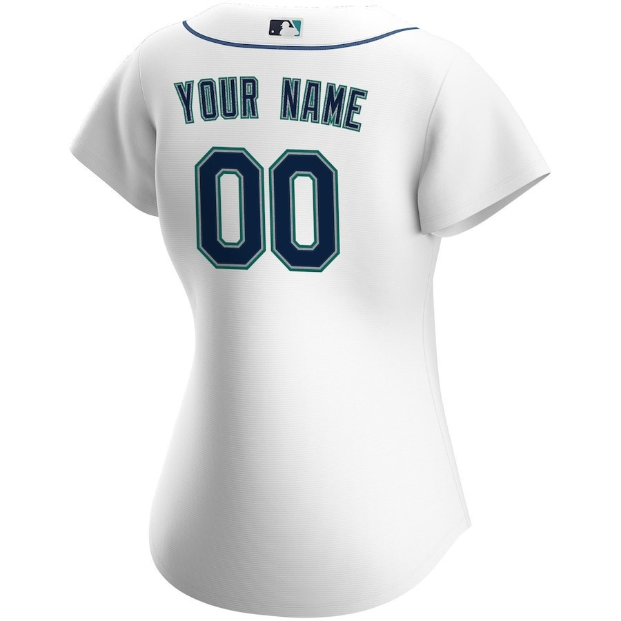 Seattle Mariners Home Custom White MLB Jersey Women's
