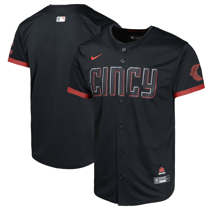 Cincinnati Reds City Connect Limited Black MLB Jersey Youth