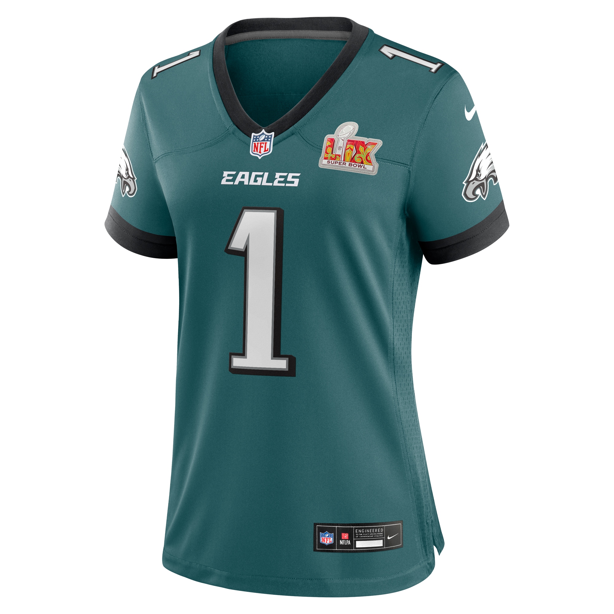 Philadelphia Eagles Jalen Hurts Midnight Green Super Bowl LIX Game Player NFL Jersey Women's