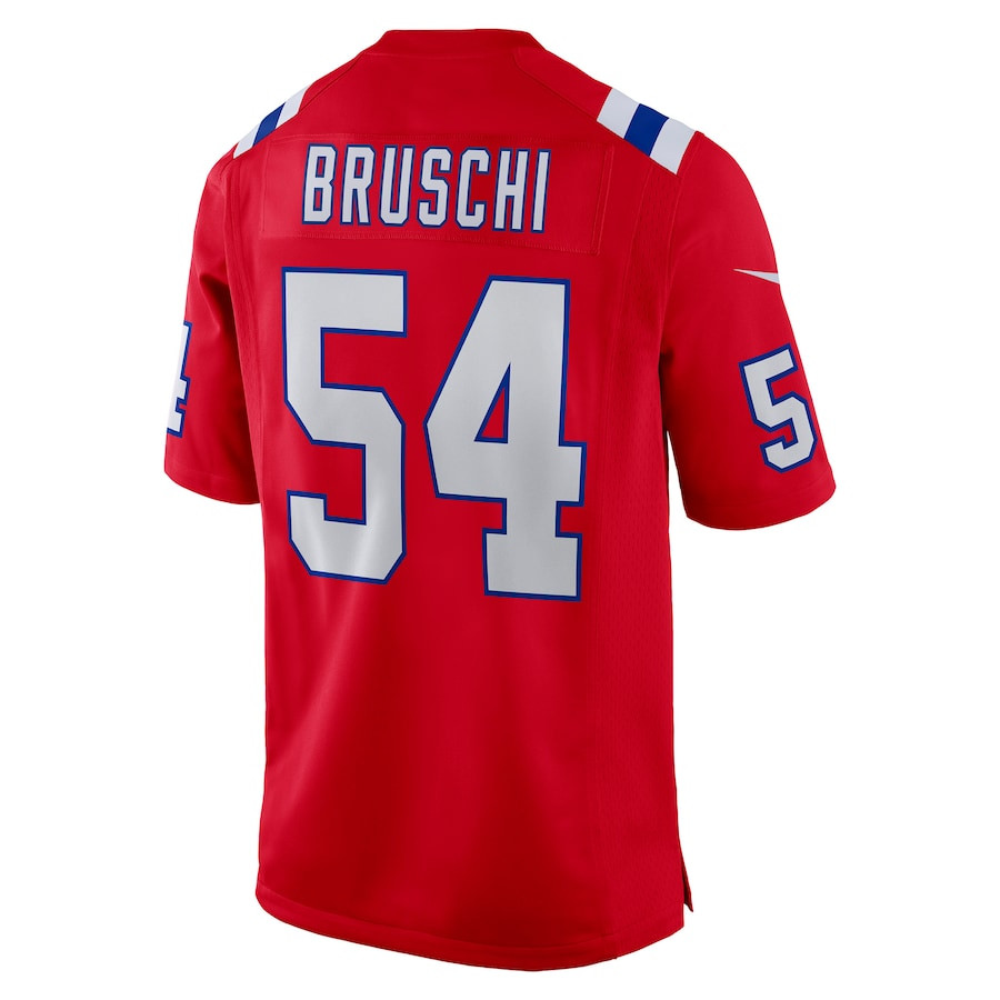 Tedy Bruschi 54 New England Patriots Retired Alternate Game Red NFL Jersey Men's