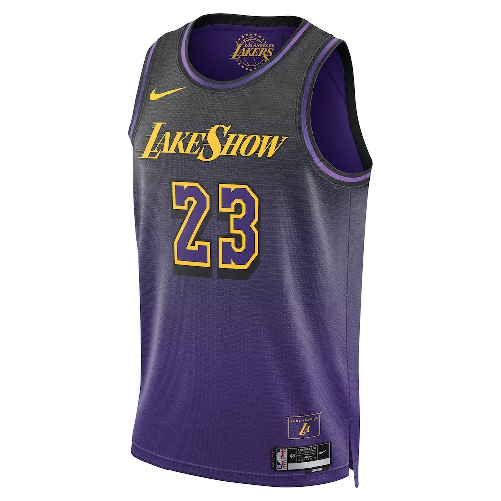 LeBron James 23 Los Angeles Lakers Unisex 2024/25 Swingman Player City Edition Purple NBA Jersey Unisex