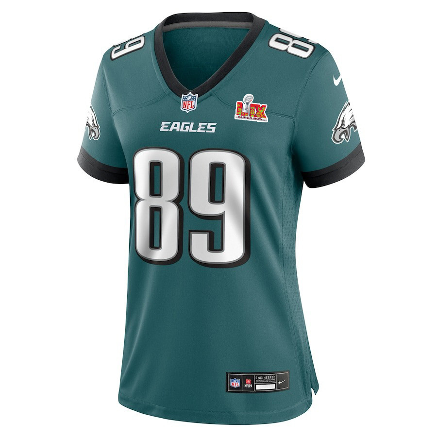 Johnny Wilson #89 Philadelphia Eagles Super Bowl LIX Midnight Green NFL Jersey Women's