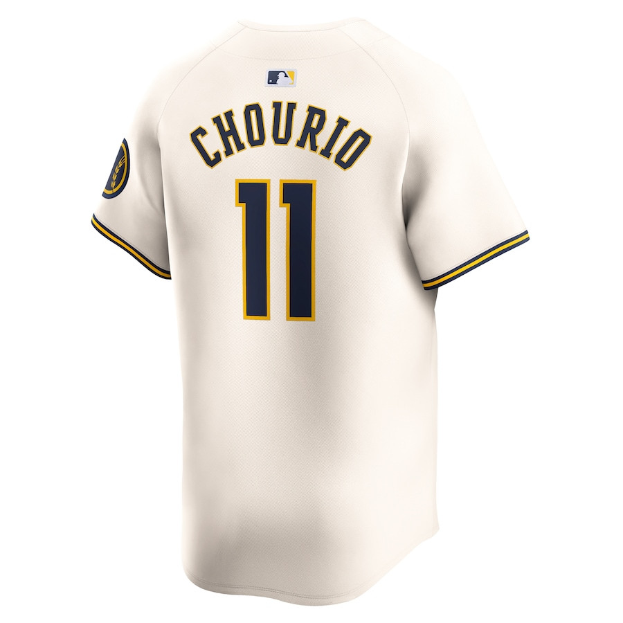 Jackson Chourio 11 Milwaukee Brewers Home Limited Cream MLB Jersey Men's