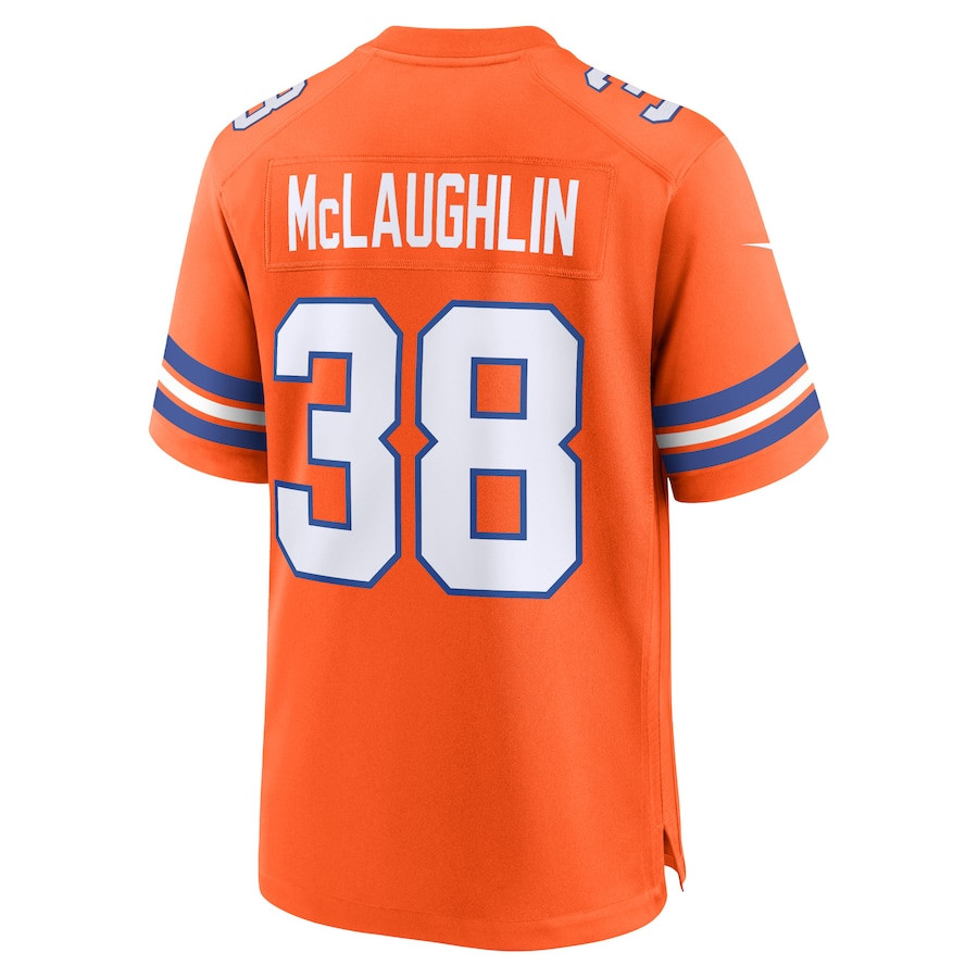 Jaleel McLaughlin 38 Denver Broncos Mile High Collection 1977 Throwback Player Game Orange NFL Jersey Men's