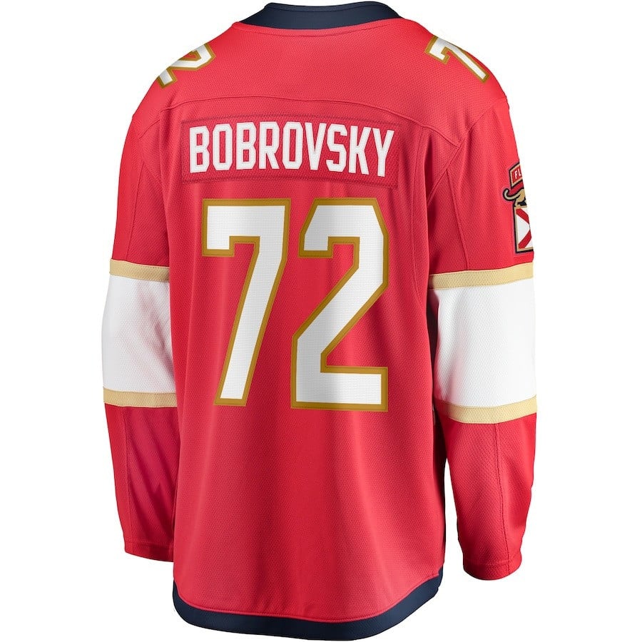 Sergei Bobrovsky 72 Florida Panthers 2024 Stanley Cup Final Home Breakaway Player Red NHL Jersey Men's