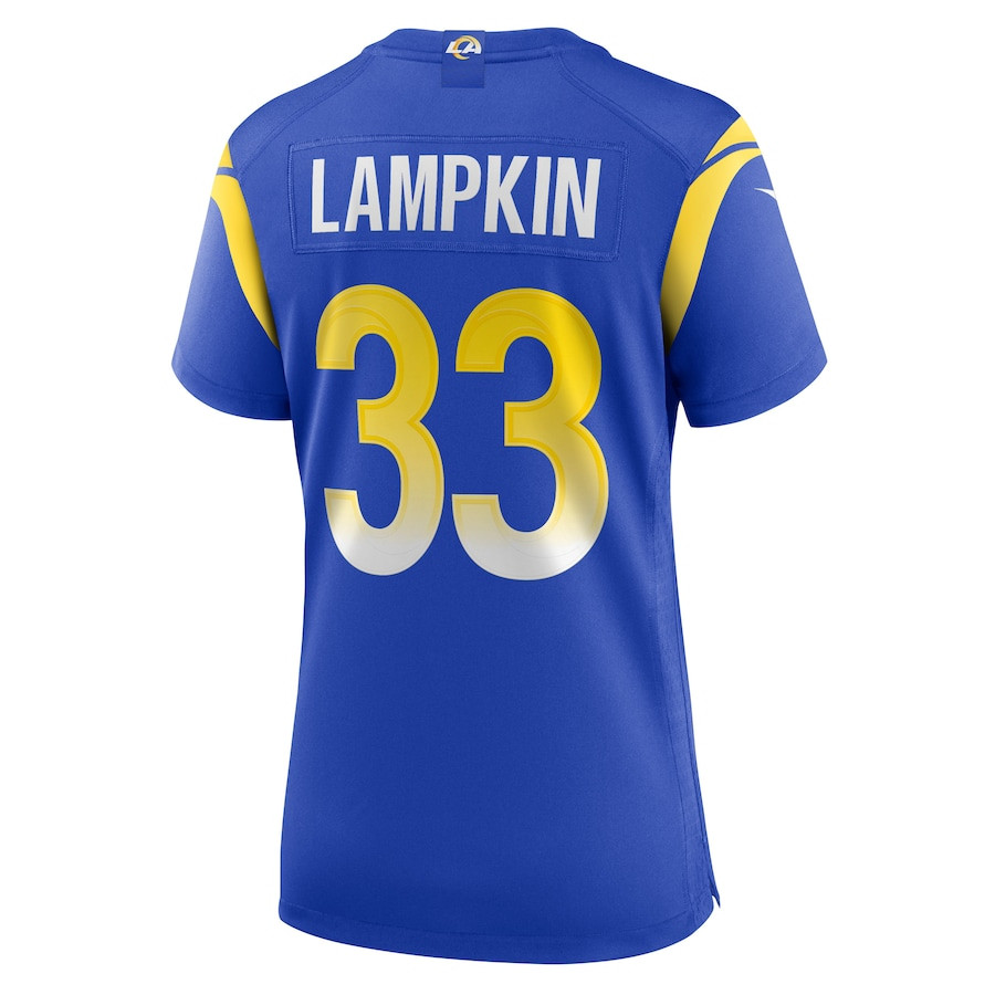 Cam Lampkin 33 Los Angeles Rams Game Royal NFL Jersey Women's