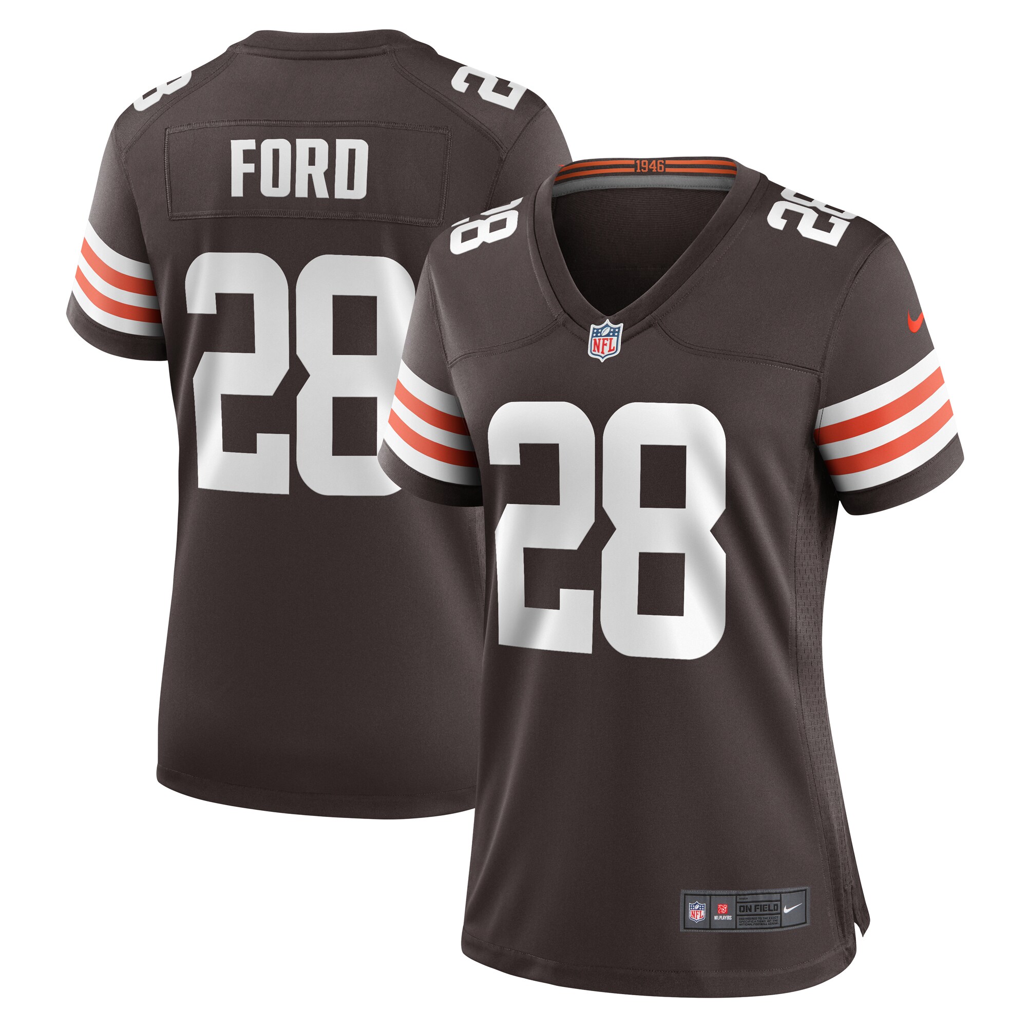 Cleveland Browns Mike Ford Brown Team Game NFL Jersey Women's