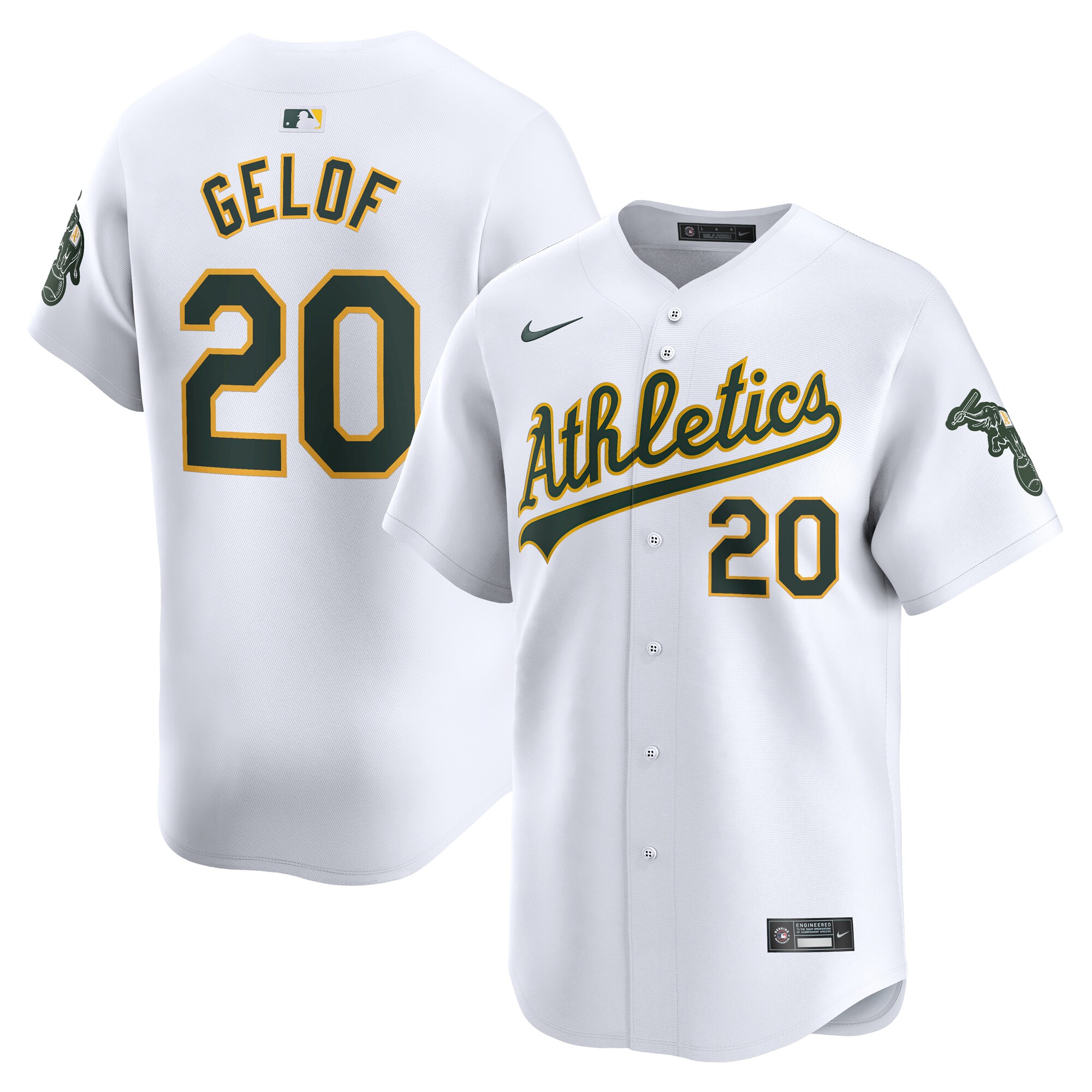 Oakland Athletics Zack Gelof White Home Limited Player MLB Jersey Men's