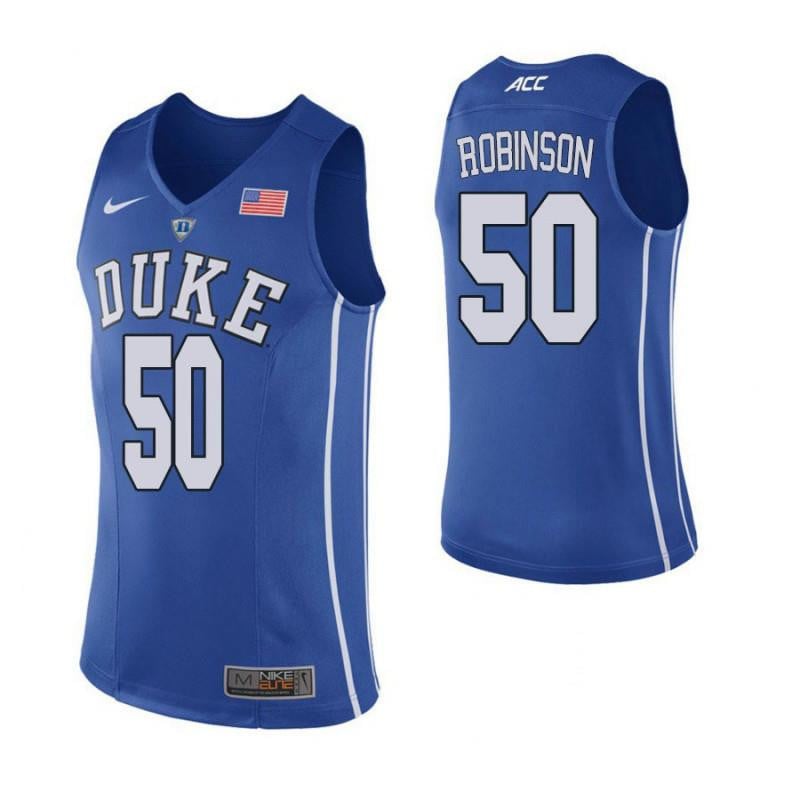 50 Justin Robinson Blue Elite Duke Blue Devils NCAA Jersey Men's