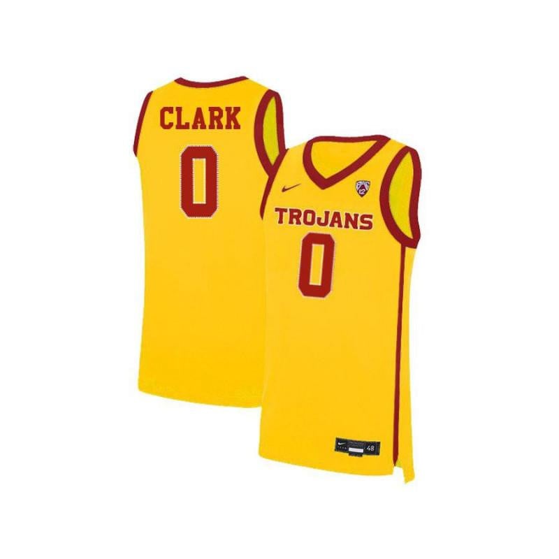 0 Darion Clark Yellow Elite USC Trojans NCAA Jersey Men's