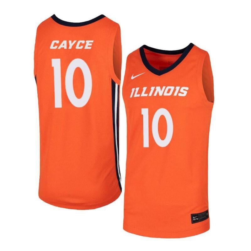 10 Drew Cayce Orange Elite Illinois Fighting Illini NCAA Jersey Men's