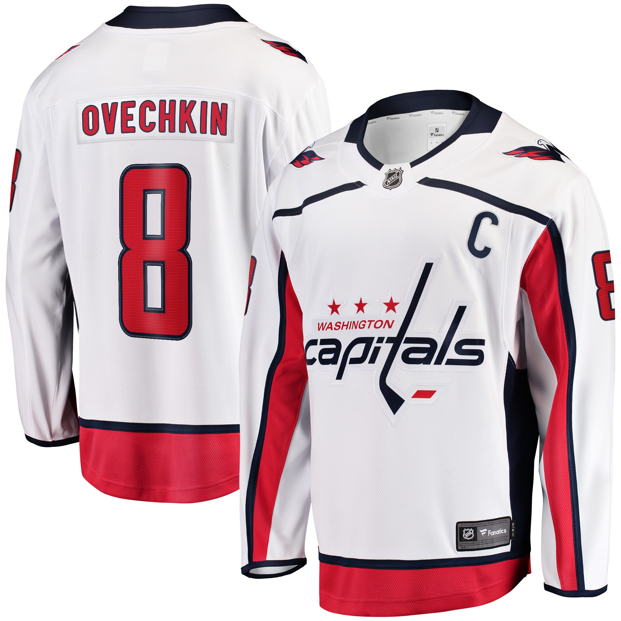 Washington Capitals Alexander Ovechkin White Away Premier Breakaway Player NHL Jersey Men's