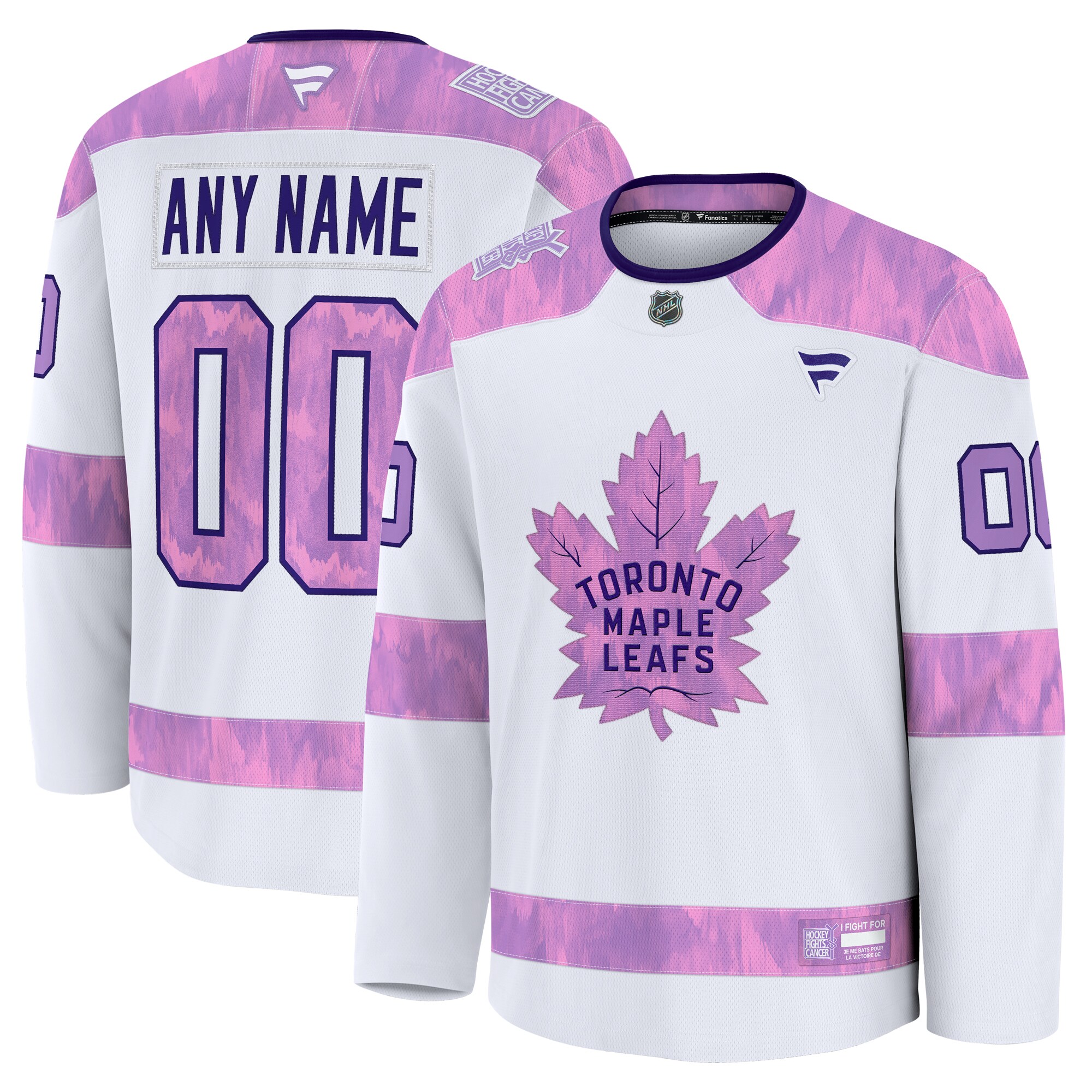 Toronto Maple Leafs White 2024 Fights Cancer Custom Practice NHL Jersey Men's